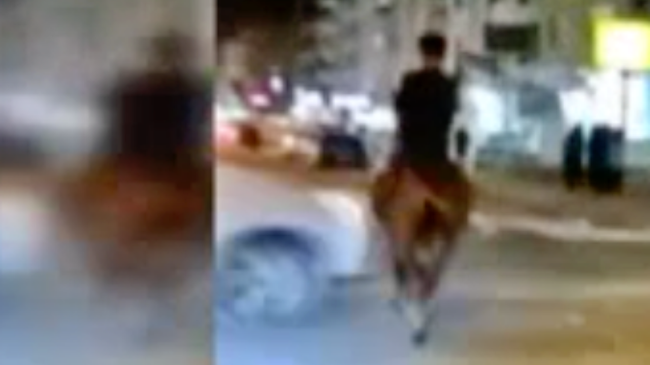 Korkunç kaza: Atıyla gezen şahıs, video çekerken kırmızı ışıkta geçti!