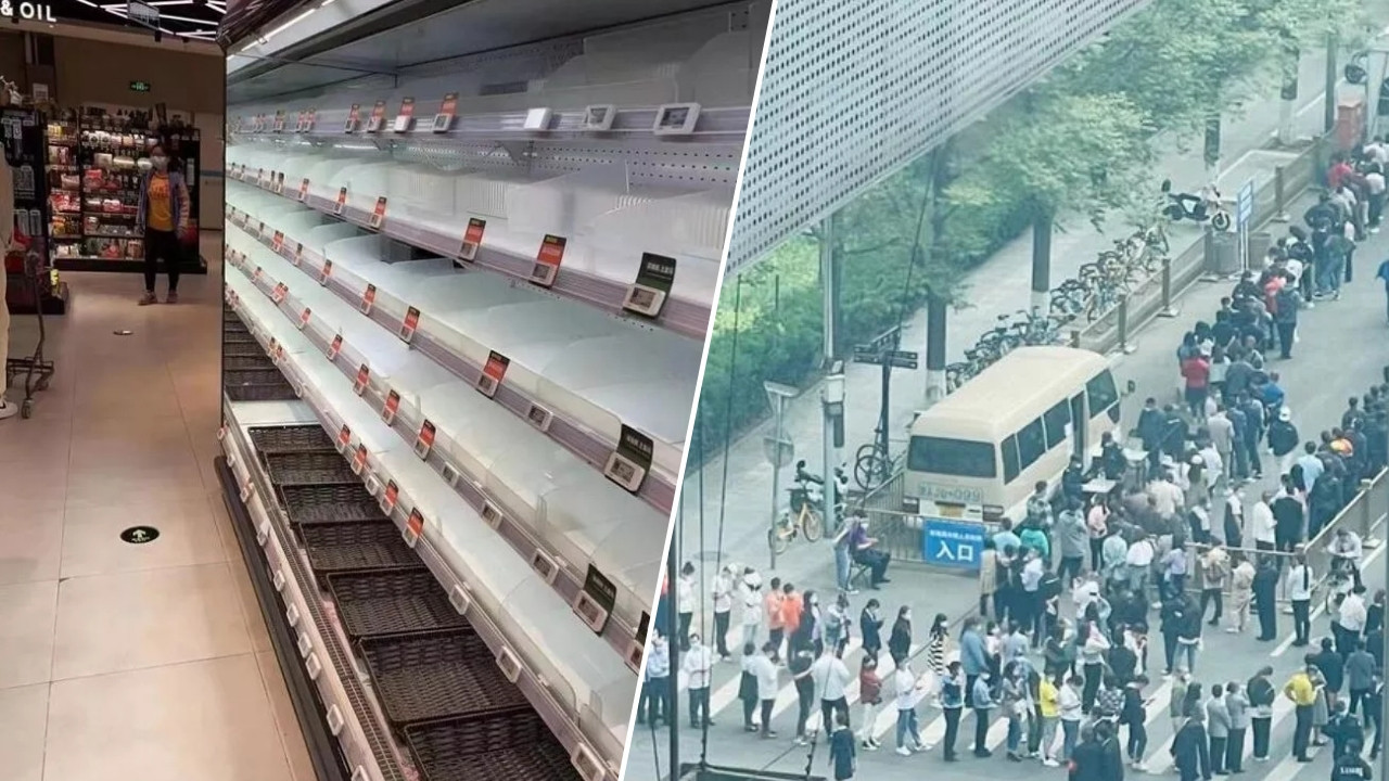 Çin'de karantina iddiaları sonrası halk marketlere akın etti: Raflar boş kaldı!