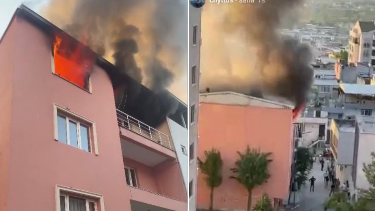 Cinnet getiren adam evini yaktı: Korku dolu anlar kamerada!