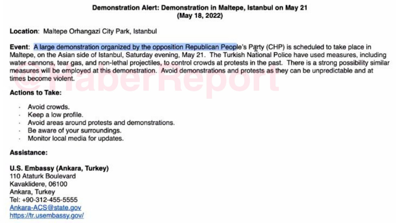 ABD, kendi vatandaşlarını uyardı: CHP'nin Maltepe mitingine yaklaşmayın!