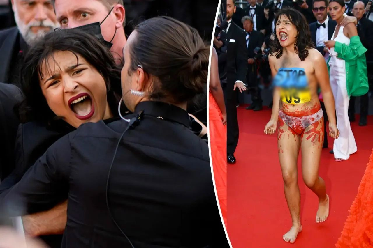 Cannes Festivali'nde çıplak protesto! Kırmızı halıyı bastı: Bize tecavüz etmeyin - Sayfa 1