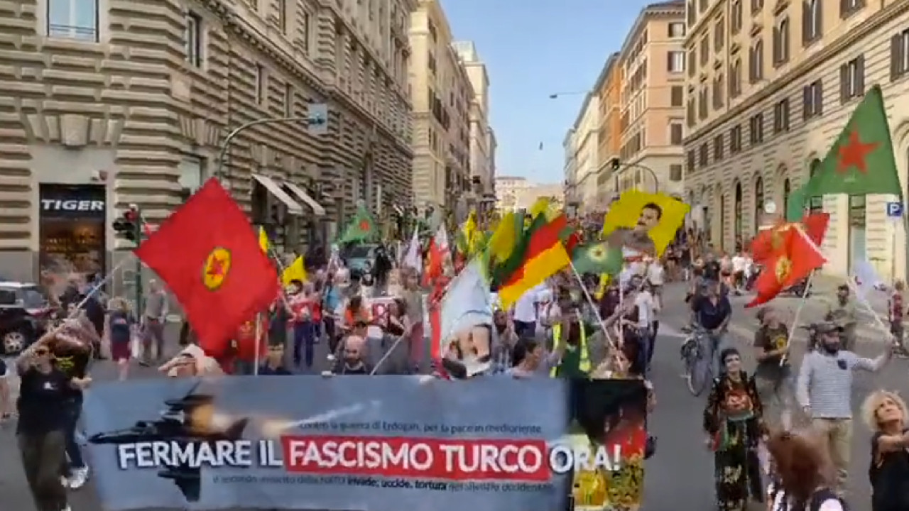 Avrupa, terör örgütüne yine kucak açtı! İngiltere'den sonra İtalya'da PKK yürüyüşü