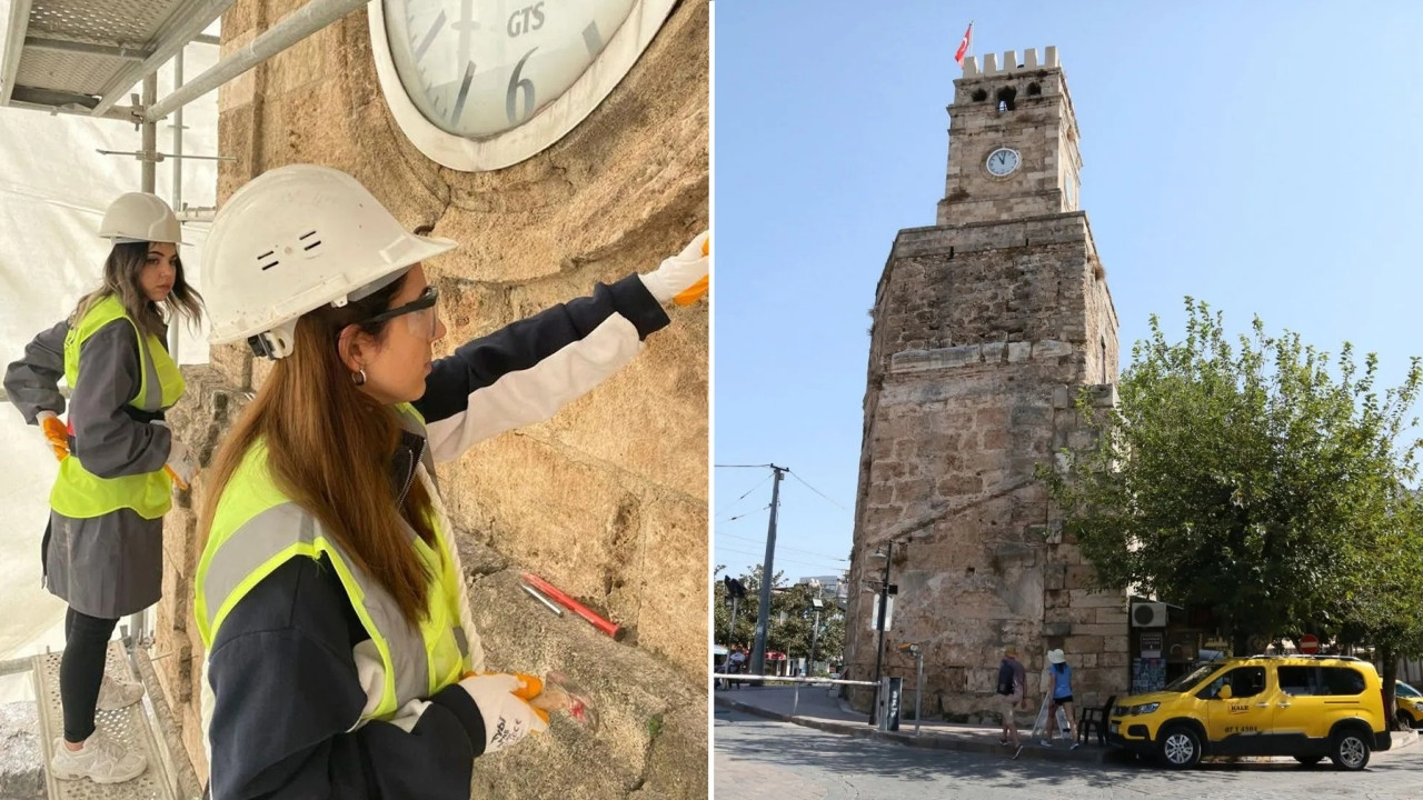 Antalya'daki tarihi 'Saat Kulesi'nde büyük skandal: Restorasyonda ortaya çıktı!