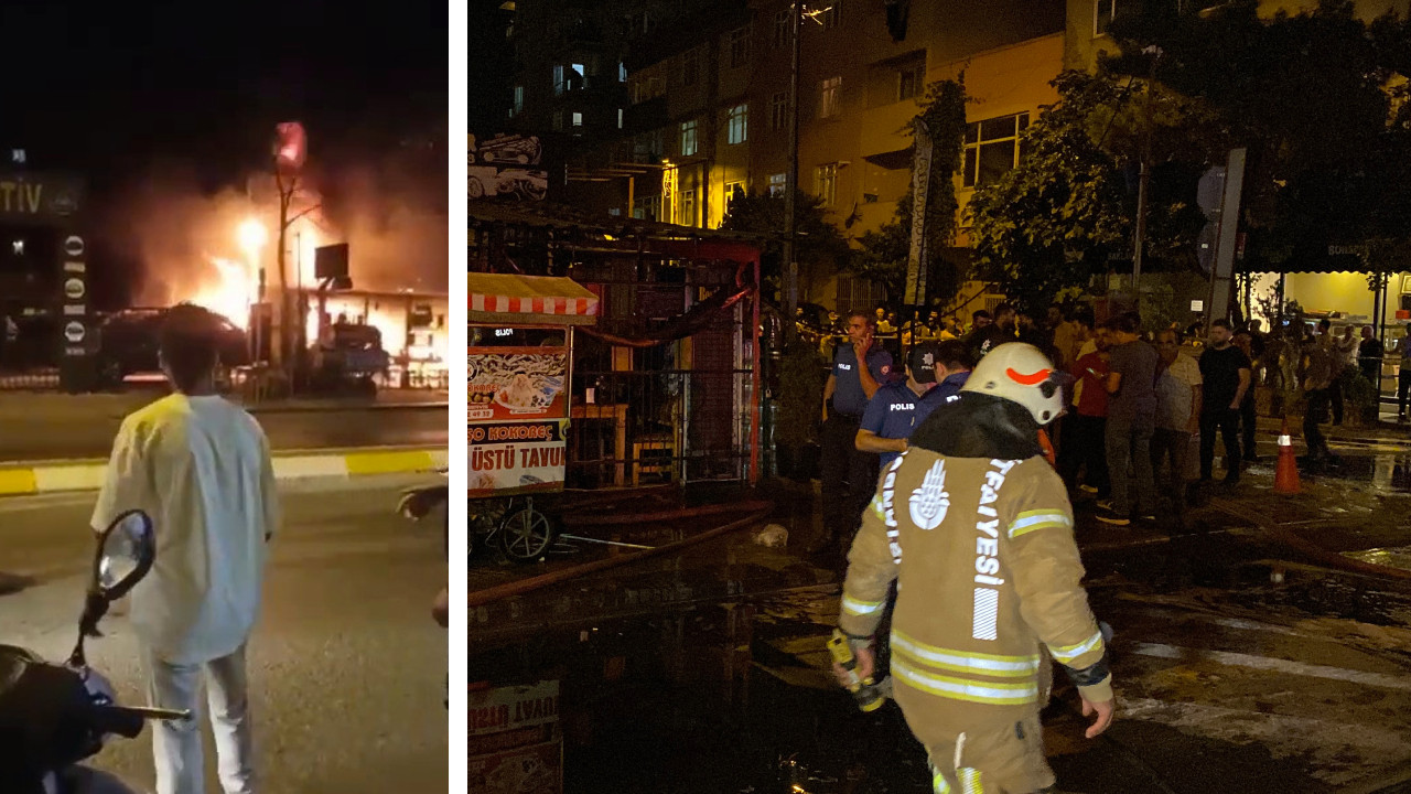Sultanbeyli’de patlama! Restoran alev alev yandı