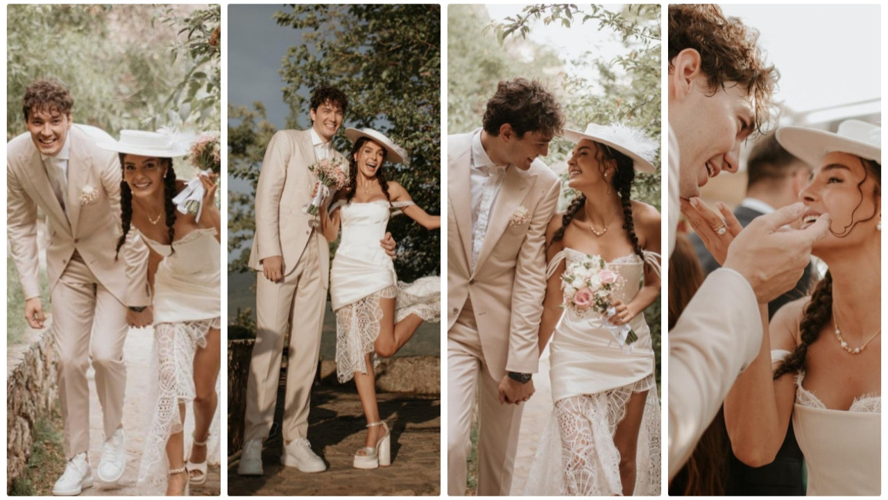 Cedi Osman ile Makedonya'da evlenen Ebru Şahin nikah töreninden fotoğraflarını yayınladı
