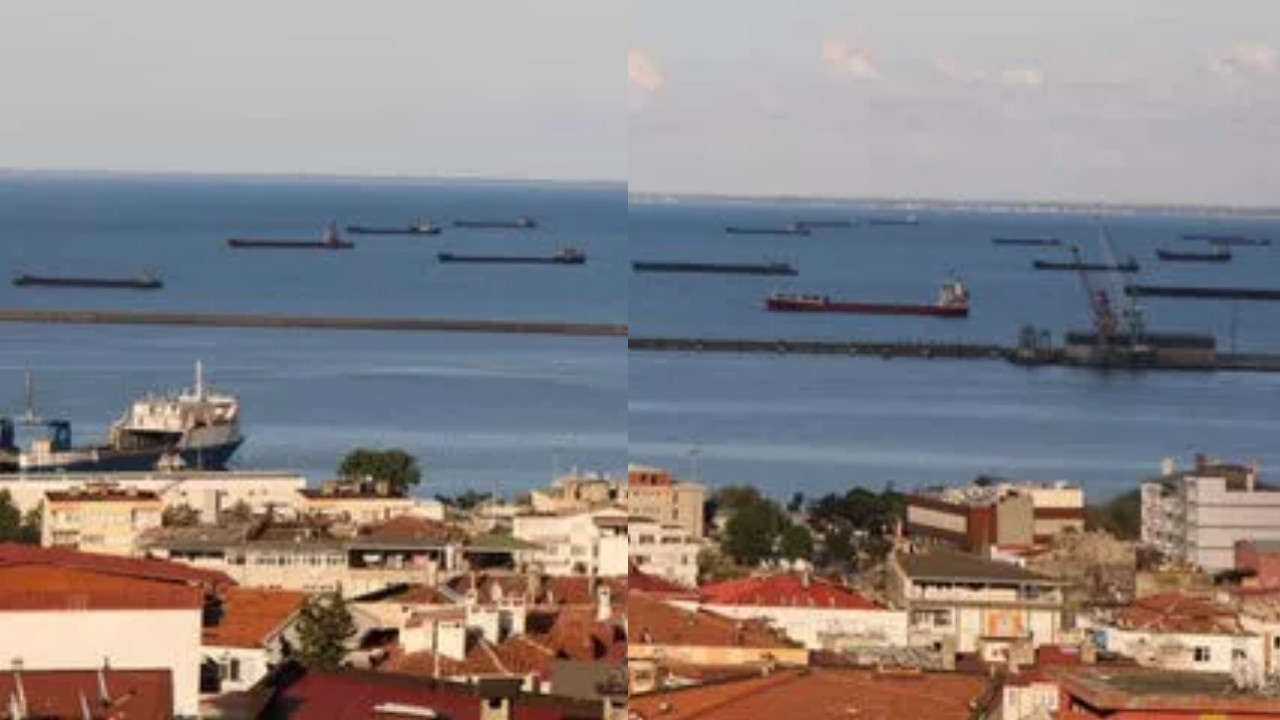 Onlarca gemi Karadeniz'de bekliyor: Dikkat çeken görüntünün nedeni belli oldu!