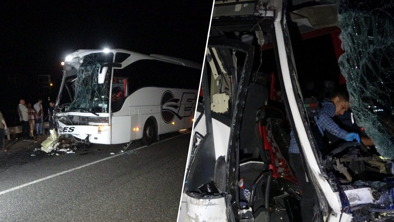 Uşak'ta felaket gibi kaza: Yolcu otobüsü TIR'a çarptı!