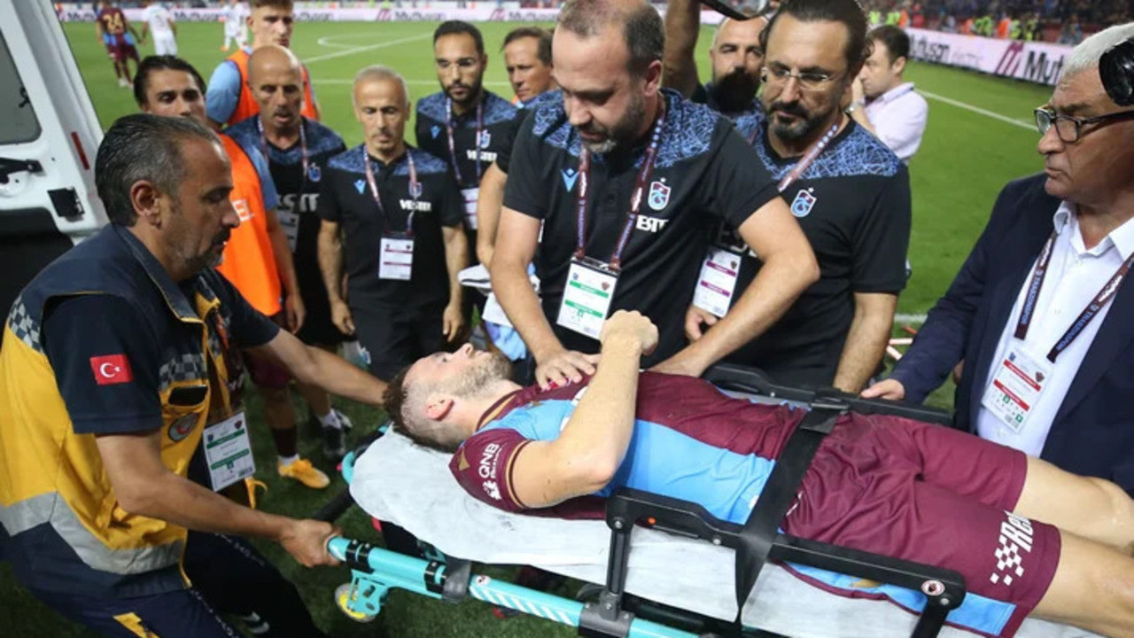 Trabzonspor'da sakatlık şoku! Edin Visca ambulansla hastaneye kaldırıldı