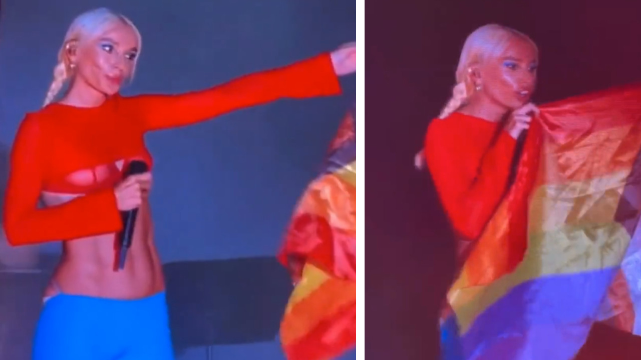 Gülşen konserinde LGBT bayrağı açtı! İzleyiciler arasında kavga çıktı