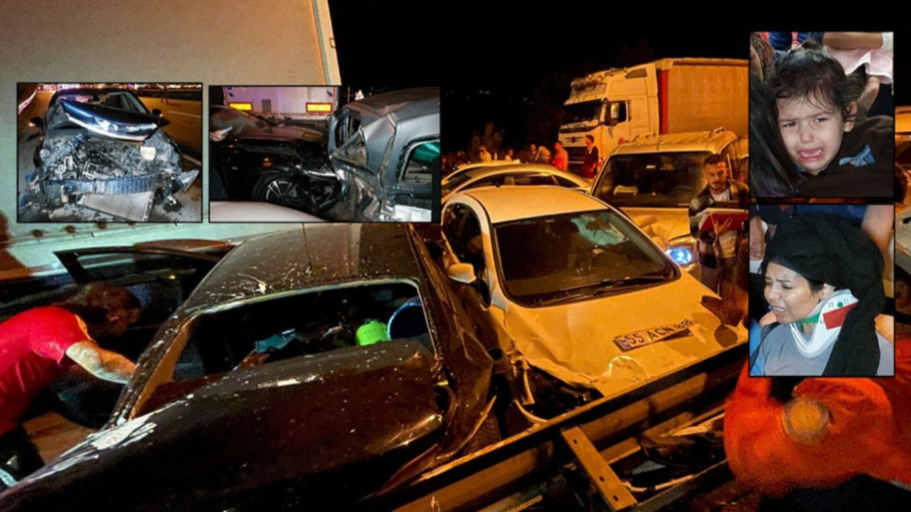 Samsun'da zincirleme trafik kazası: 23 araç birbirine girdi!