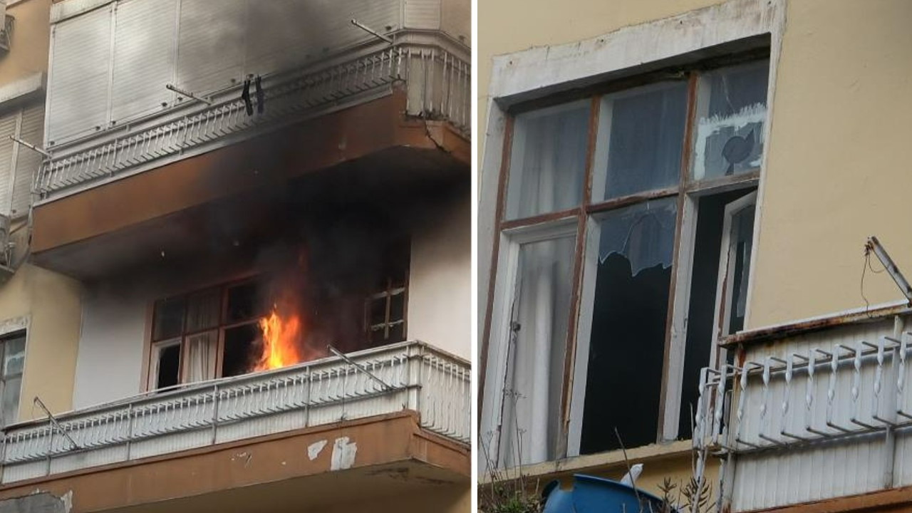Sinir krizi geçiren kadın evinin balkonunu yaktı, eline ne geçtiyse sokağa fırlattı