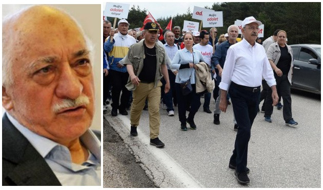 CHP yürüyüşüne FETÖ'den de destek geldi!  Gülen örgüt üyelerine "Yürüyün" talimatı verdi!