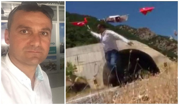 PKK'nın kurşun yağmuru altında Türk bayrağını oraya astı! İşte o anlar... / VİDEO