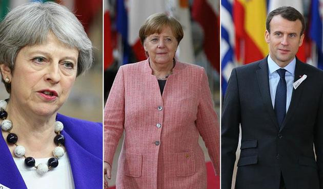 May, Macron ve  Merkel Rusya'yı görüştü...