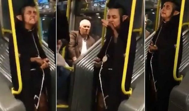 Metrobüste o kadını gören şoke oldu! / VİDEO
