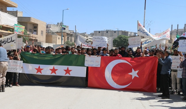 Cerablus'ta YPG/PKK protesto edildi...