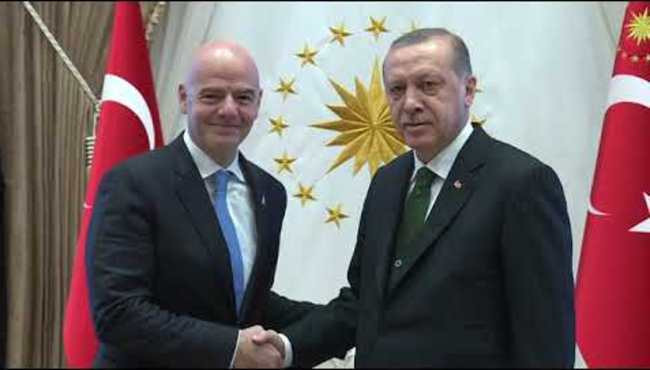 Cumhurbaşkanı Erdoğan, FIFA Başkanı Infantino’yu kabul etti!