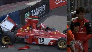 Leclerc, Niki Lauda’nın efsane F1 aracıyla kaza yaptı! – VİDEO