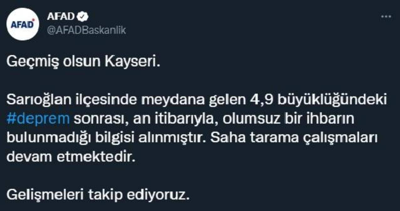 Kayseri'de 4.9 büyüklüğünde deprem (2)