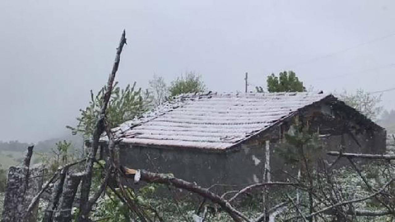 Amasya'ma Mayıs'ta kar yağdı