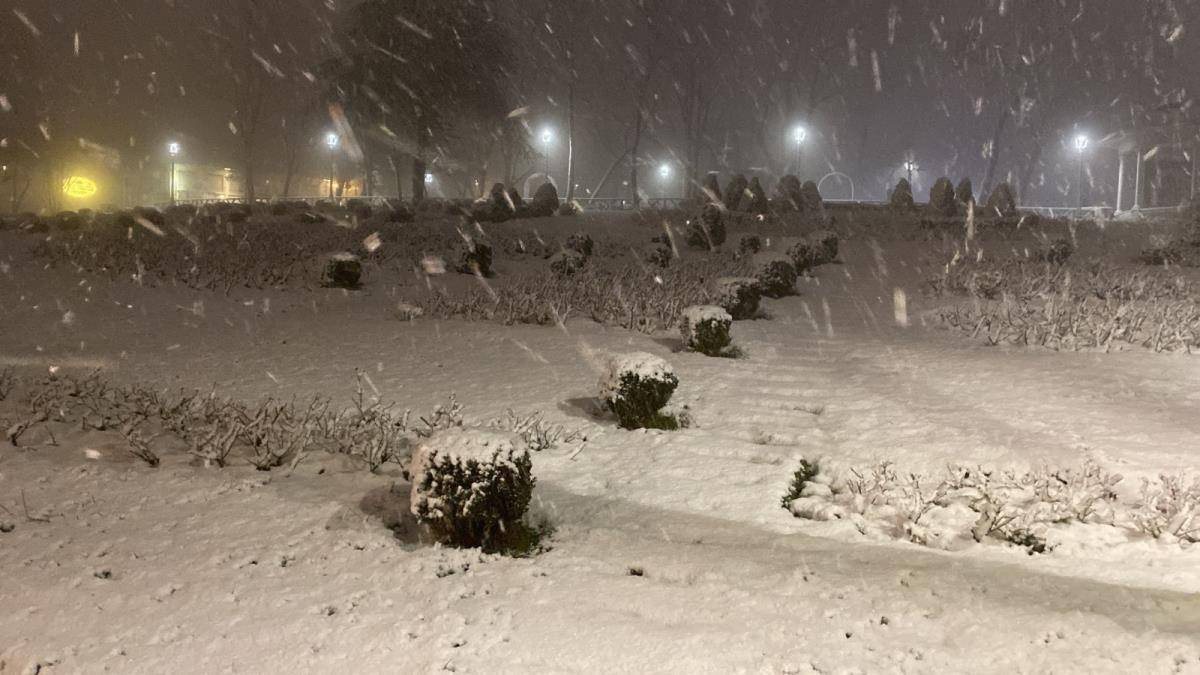 Çamlıca Tepesi'ne lapa lapa kar yağdı
