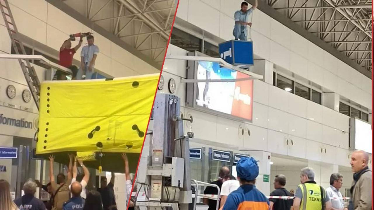 Antalya Havalimanı'nda korku dolu anlar! Rus turist boynuna tel halat geçirdi